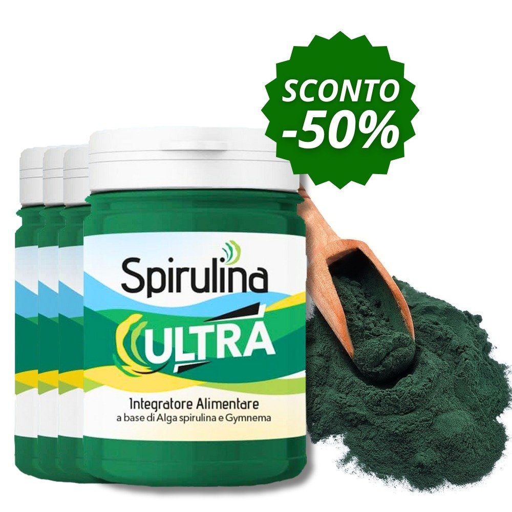 Spirulina Ultra è un integratore alimentare a base di Alga Spirulina e Gymnema. L’alga spirulina ha azione di sostegno e ricostituente e la Gymnema favorisce il metabolismo dei carboidrati e dei lipidi e coadiuva il controllo del senso di fame.