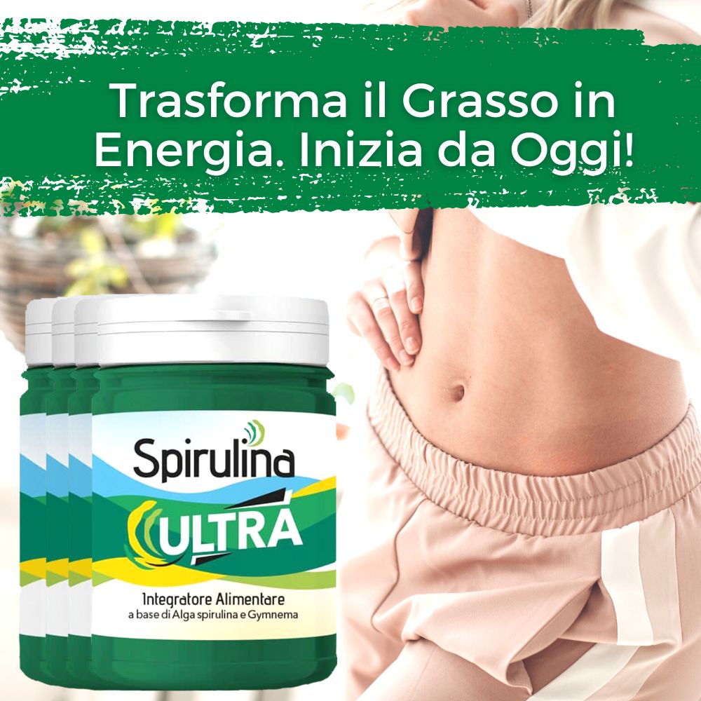 Spirulina Ultra è un integratore alimentare a base di Alga Spirulina e Gymnema. L’alga spirulina ha azione di sostegno e ricostituente e la Gymnema favorisce il metabolismo dei carboidrati e dei lipidi e coadiuva il controllo del senso di fame.