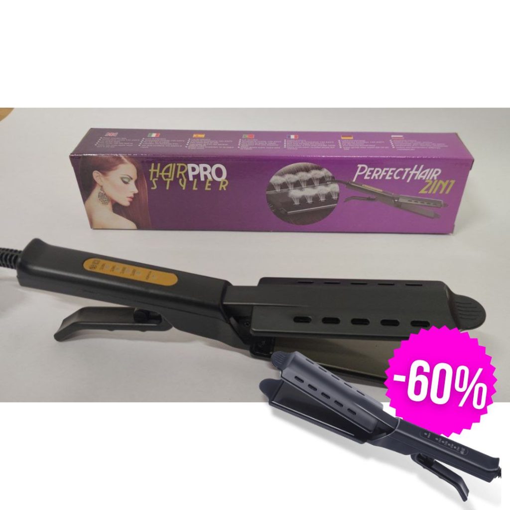 La piastra Hair Pro Style è l'innovativa piastra che permette di asciugare e stirare i capelli in una sola passata. Grazie alla tecnologia integrata di asciugatura, la piastra Hair Pro Style protegge i capelli della bruciatura dovuta all'eccessivo calore dato ai capelli.