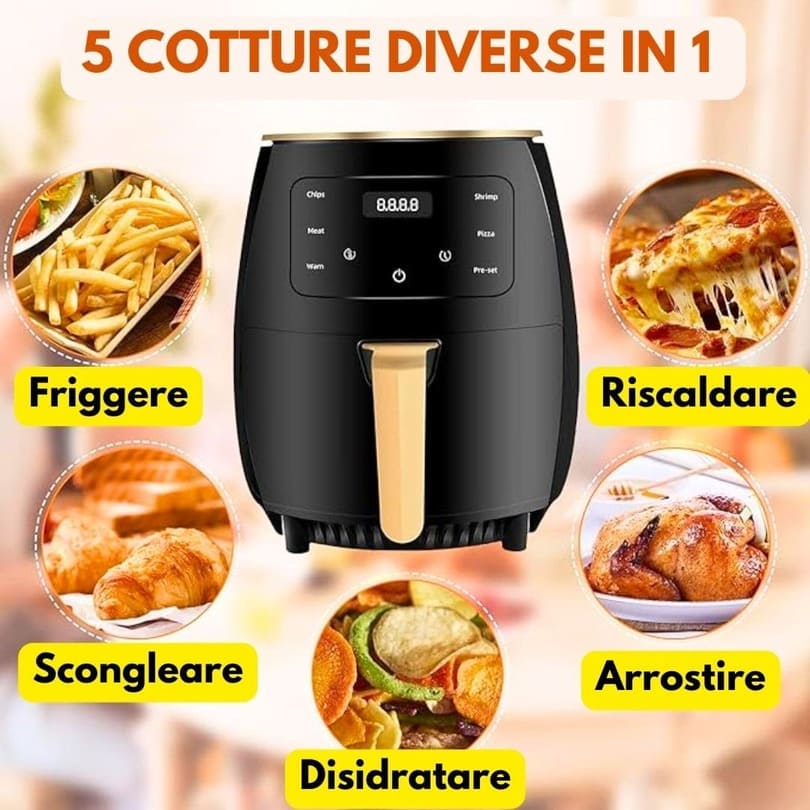 5 COTTURE DIVERSE IN 1 PIÙ DI UNA SOLA FRIGGITRICE CUCINA SEMPLICE + FORNO ELETTRICO FORNO A MICROONDE MACCHINA PER IL PANE TORTE ELETTRICHE FRIGGITRICE AD ARIA