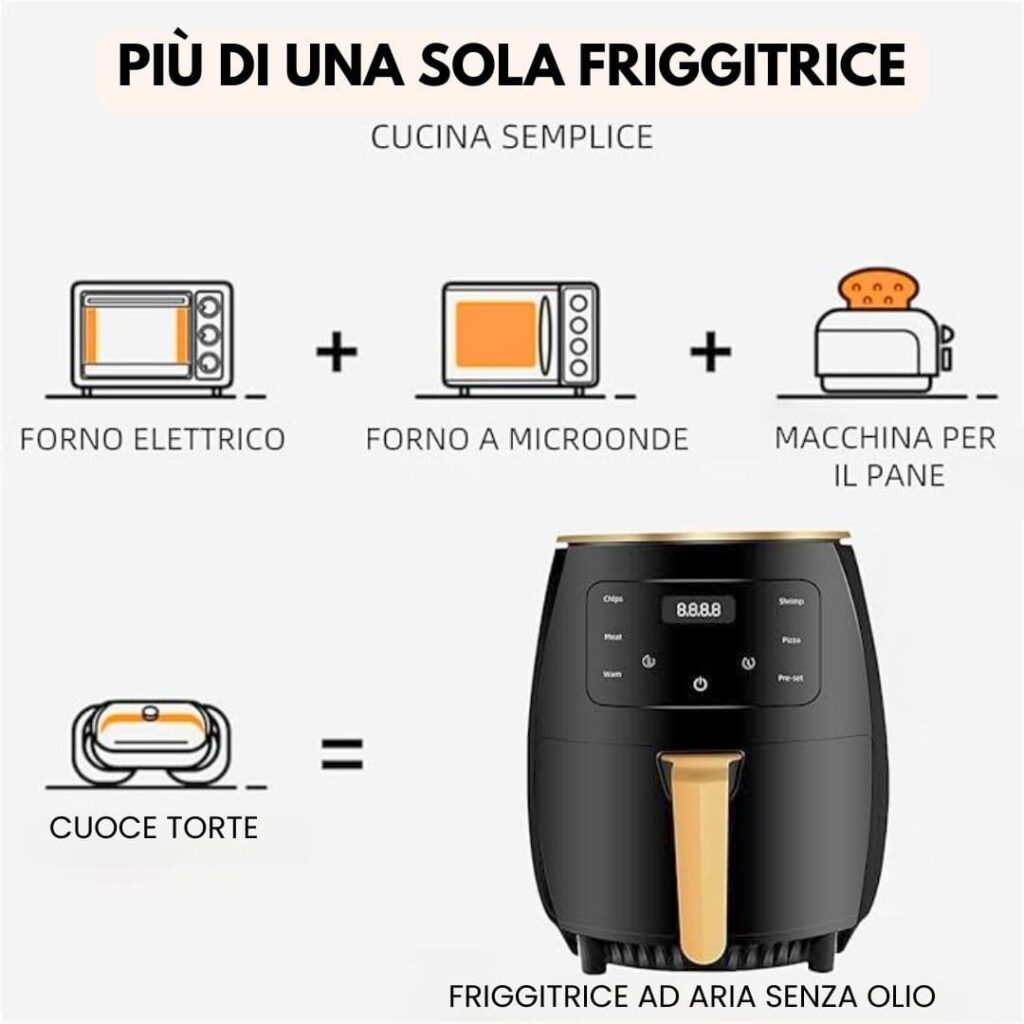 PIÙ DI UNA SOLA FRIGGITRICE CUCINA SEMPLICE + FORNO ELETTRICO FORNO A MICROONDE MACCHINA PER IL PANE TORTE ELETTRICHE FRIGGITRICE AD ARIA