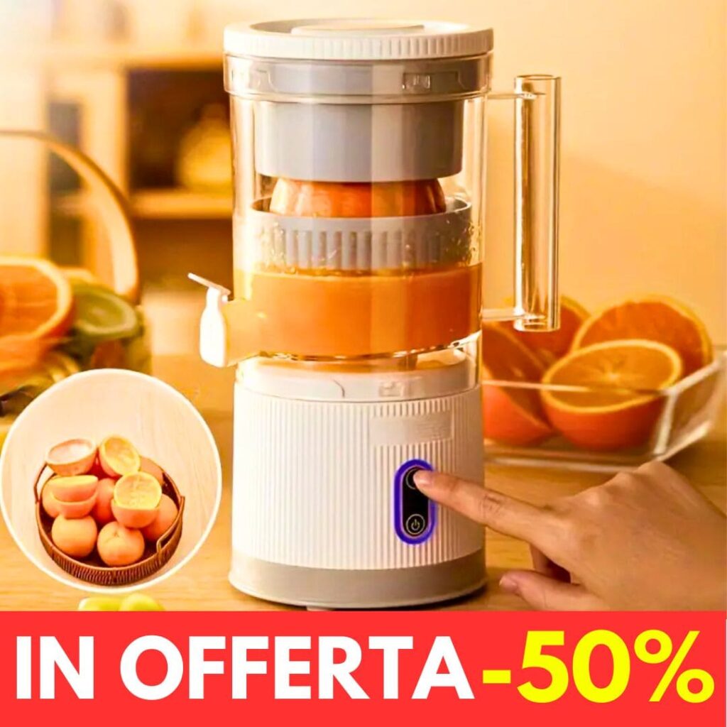 L’ estrattore di succo ha un sistema di estrazione a spirale e con i suoi 45 W di potenza è adatto a spremere frutta di tutte le dimensioni. Un mini frullatore piccolo e portatile da usare ovunque. è tra gli estrattori di succhi uno dei più versatili e potenti, potrai infatti usarlo fino a 30 volte con una sola ricarica. Un estrattore di succo a freddo imprescindibile con una capienza di 200 ml. Usalo per la tua spremuta d’arancia quotidiana o come piccolo frullatore per smoothie. Montaggio semplice e intuitivo ed estremamente facile da pulire